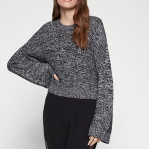 BCBG black crewneck pullover cropped sweater